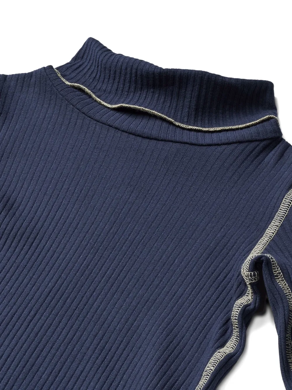 Molo Geribbelde top met trechterhals Blauw