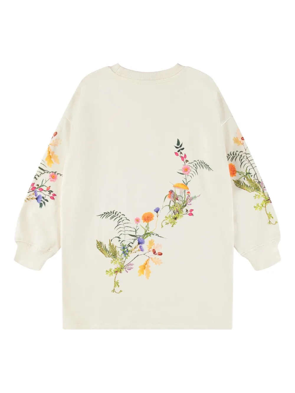 Molo Jurk met bloemenprint en hertenprint Beige