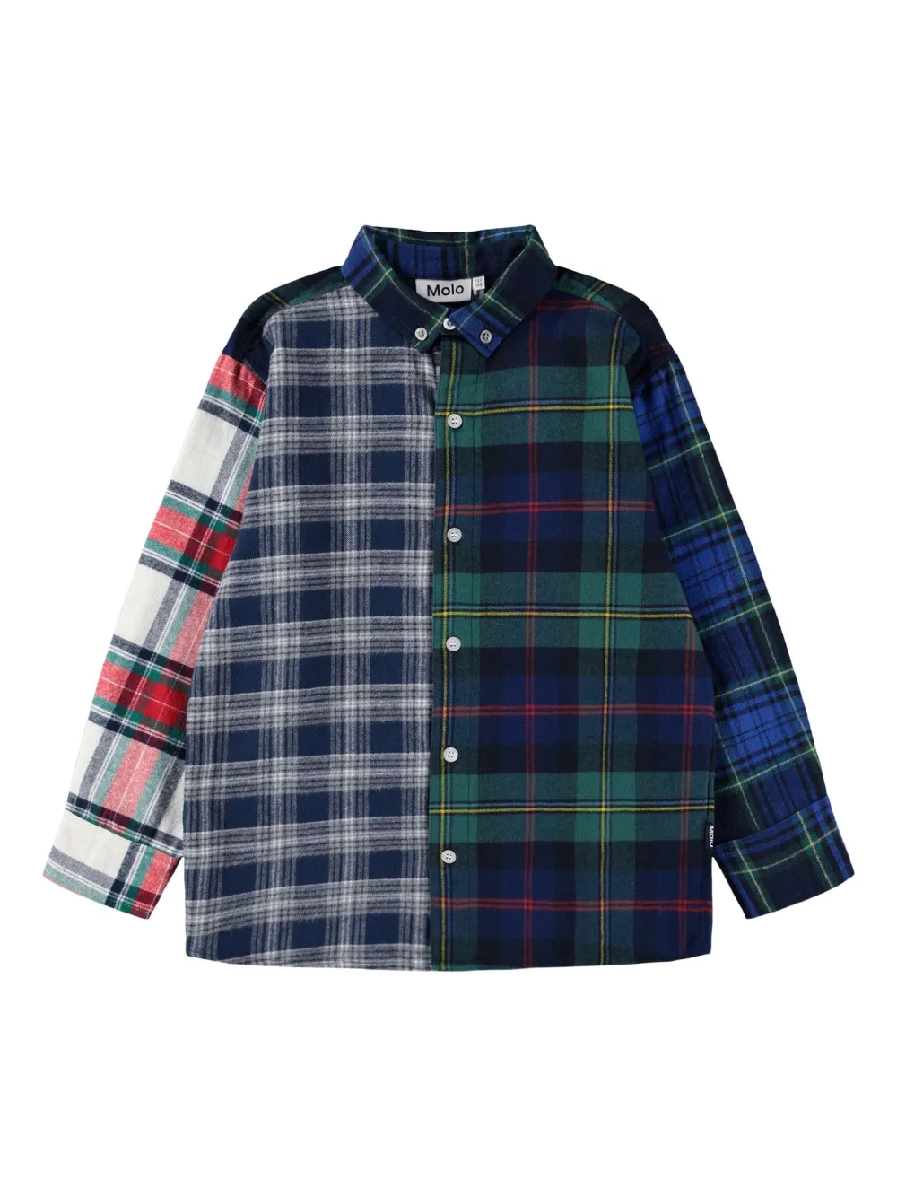 Molo Patchwork Checked Shirt In Multi