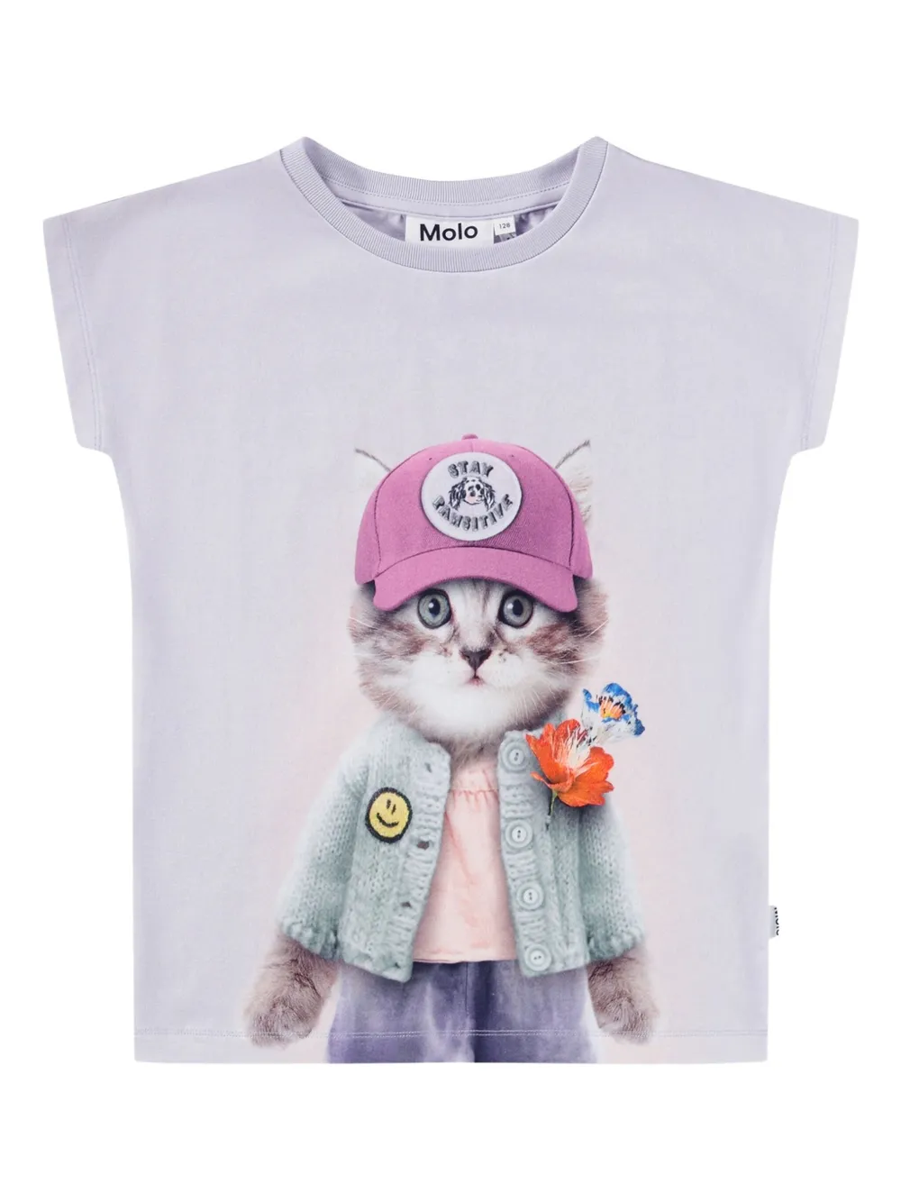 Molo T-shirt met grafische print en korte mouwen Paars