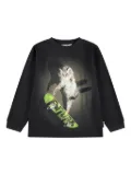 Molo skateboarding cat graphic T-shirt - Black