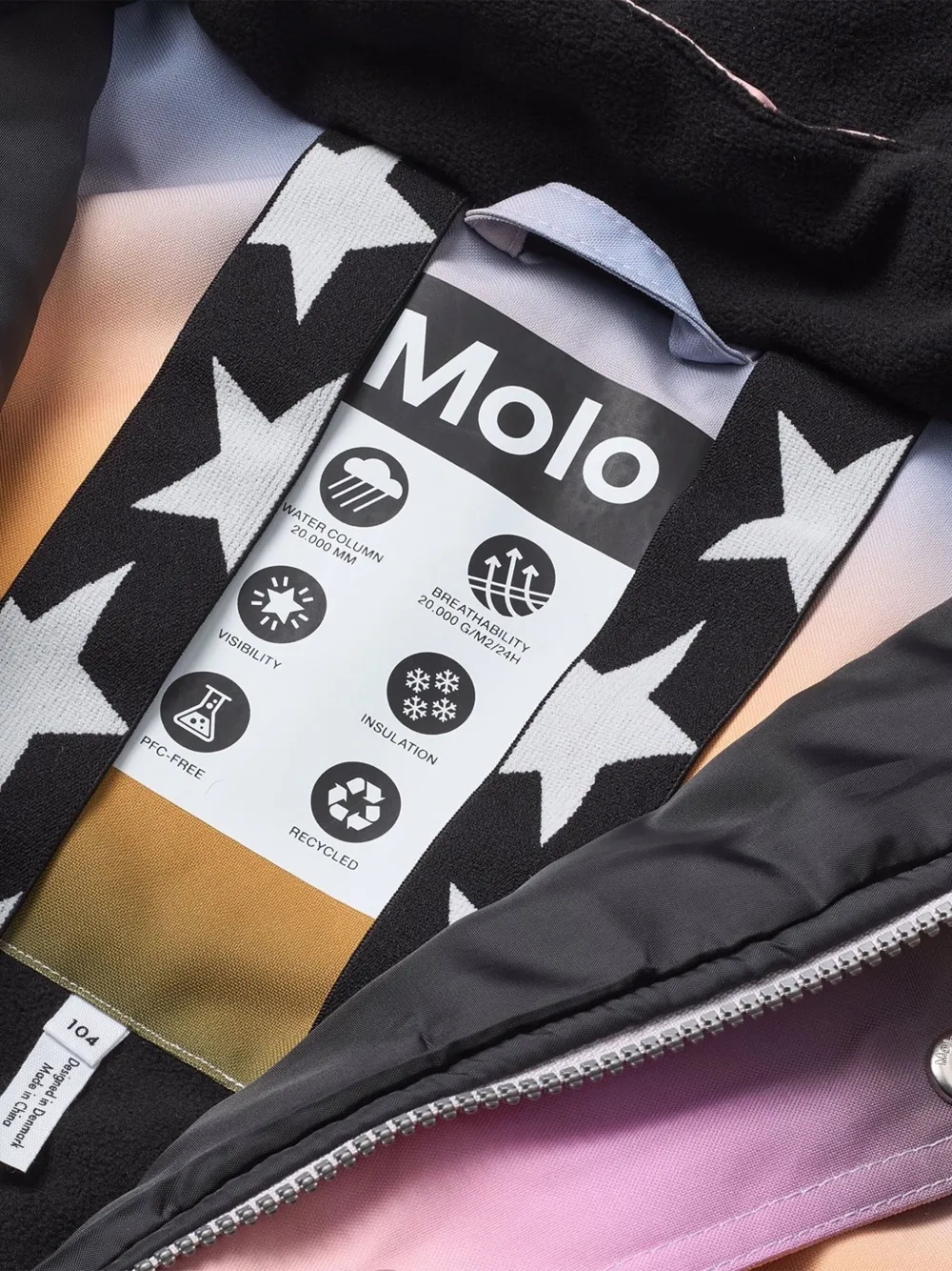 Molo Skipak met abstracte print Oranje