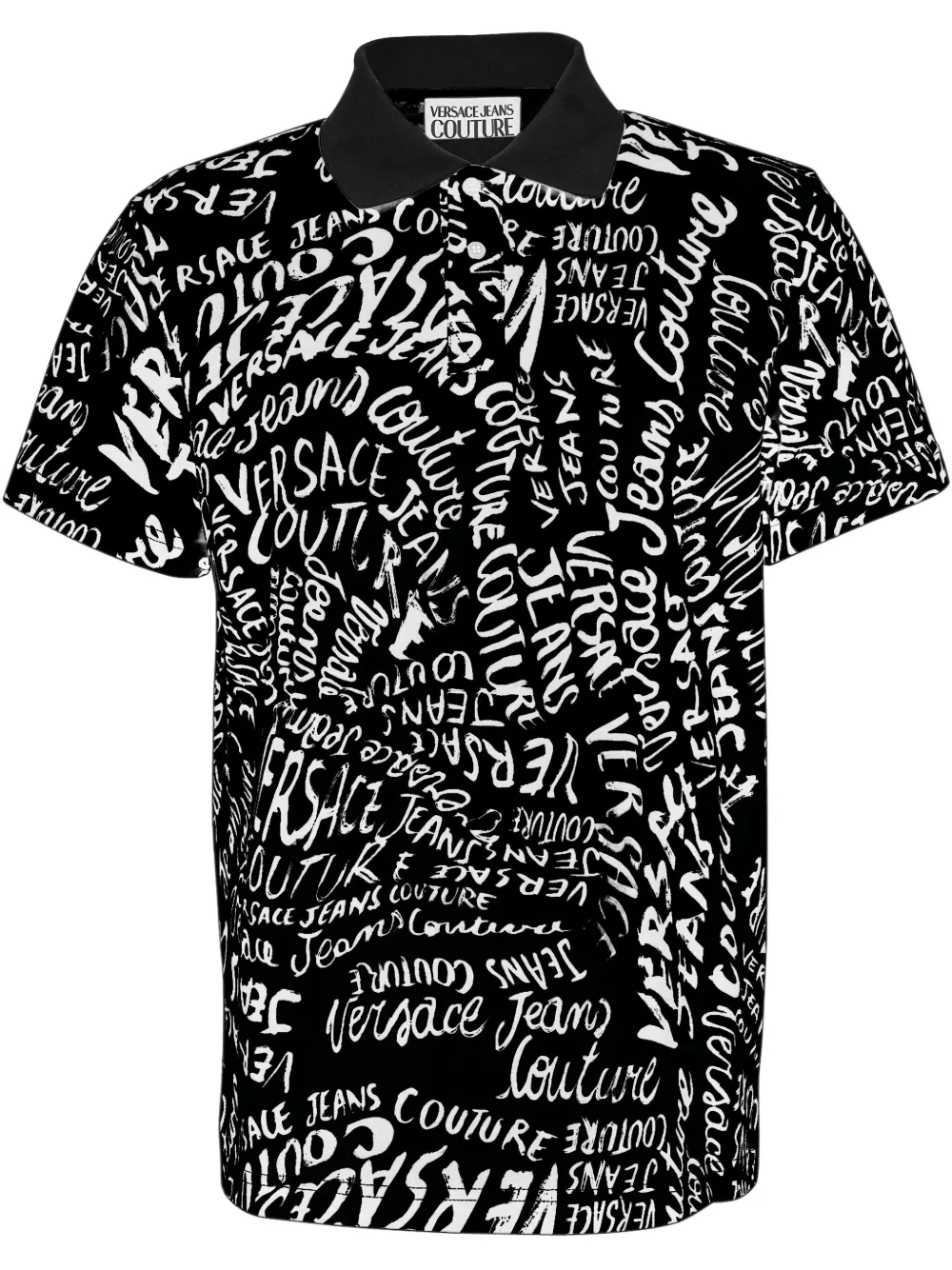 VERSACE JEANS COUTURE LOGO-PRINT POLO SHIRT 