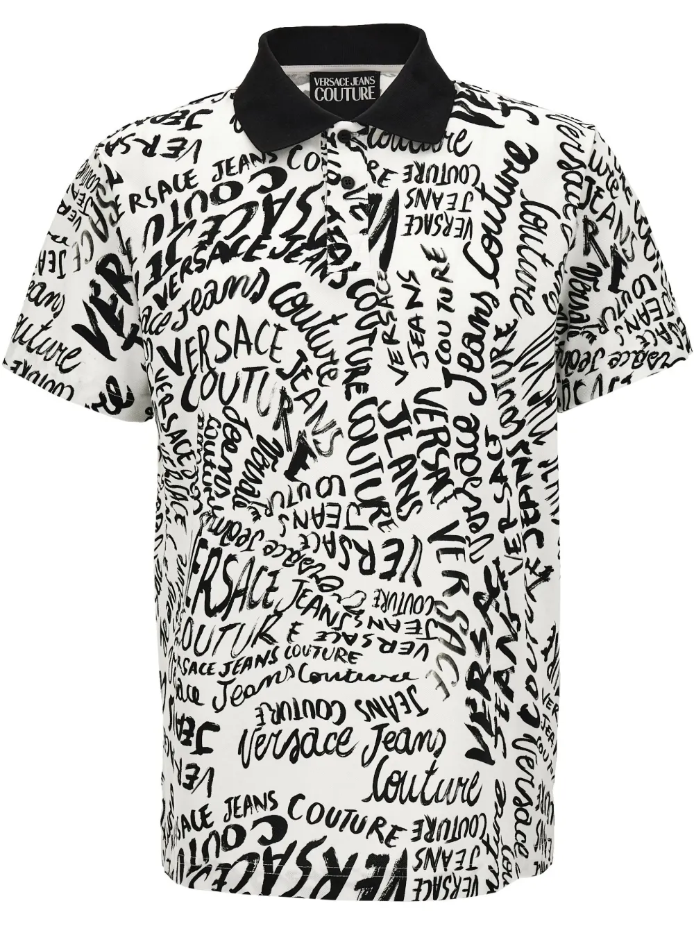 VERSACE JEANS COUTURE LOGO-PRINT POLO SHIRT
