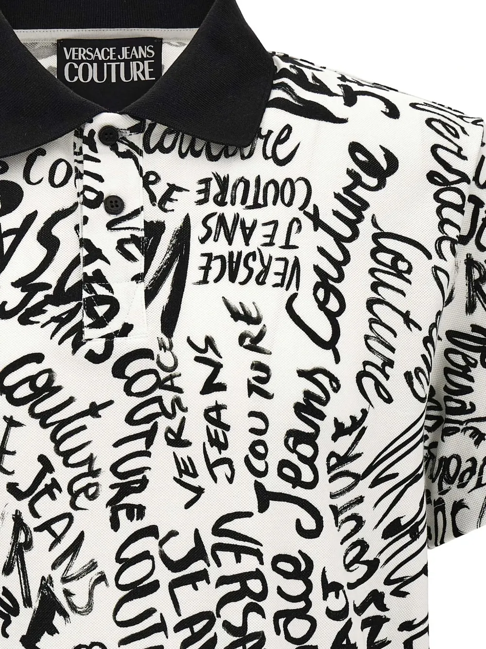VERSACE JEANS COUTURE LOGO-PRINT POLO SHIRT
