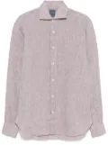 Barba slub-texture shirt - Brown