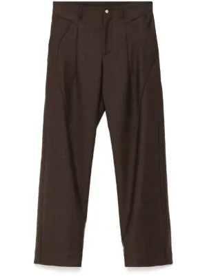 Saint Laurent Wool Gabardine Trousers | Green | FARFETCH