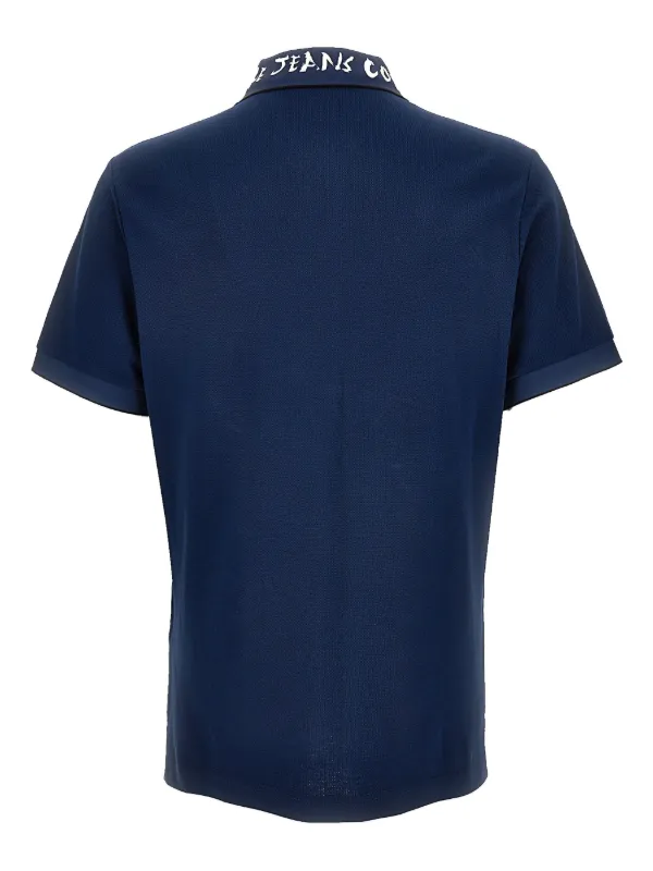 VERSACE ポロシャツ Versace Jeans Couture logo-embroidered Polo Shirt | Blue