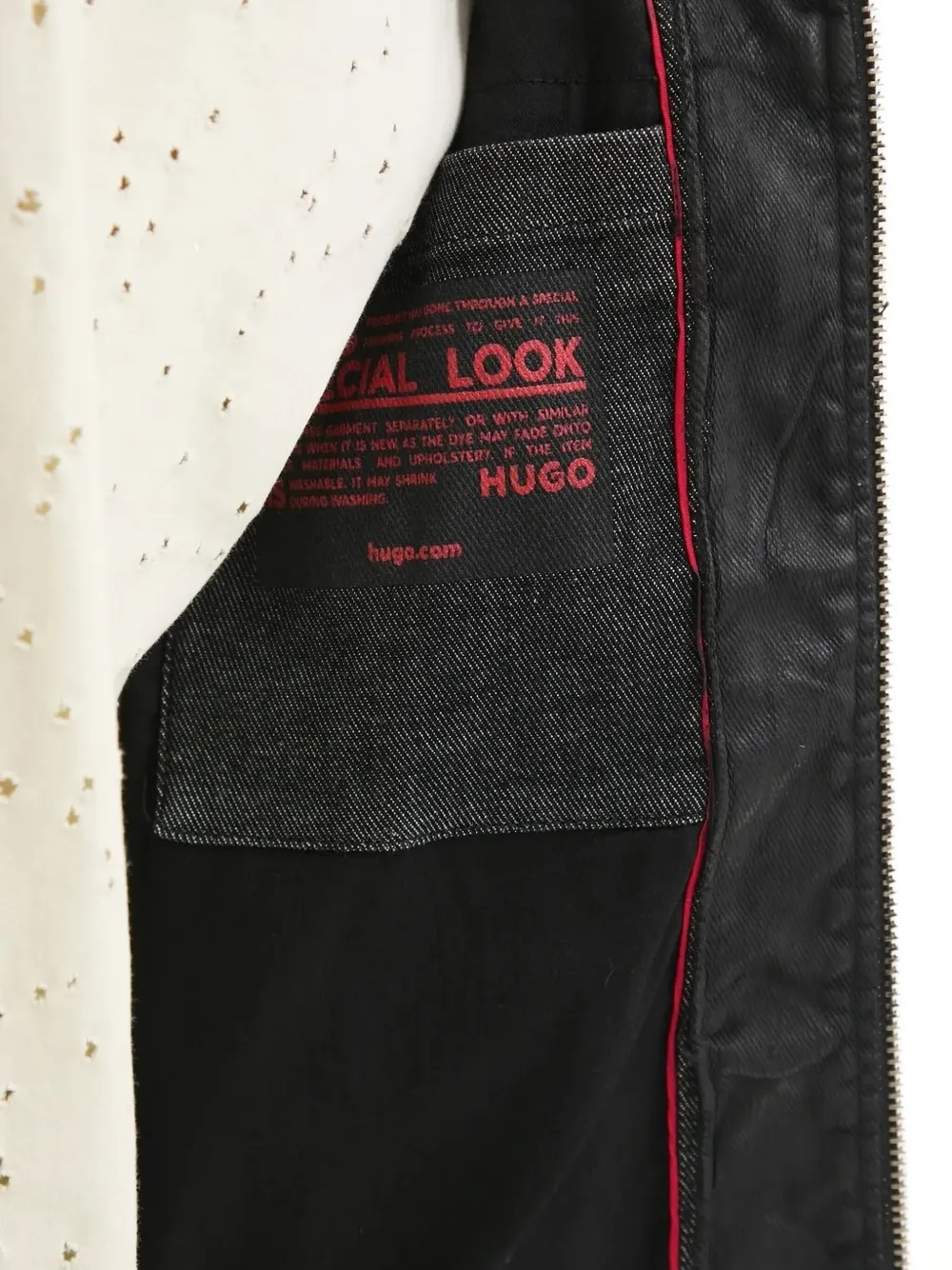 HUGO Jack met ritssluiting en vlakken Zwart