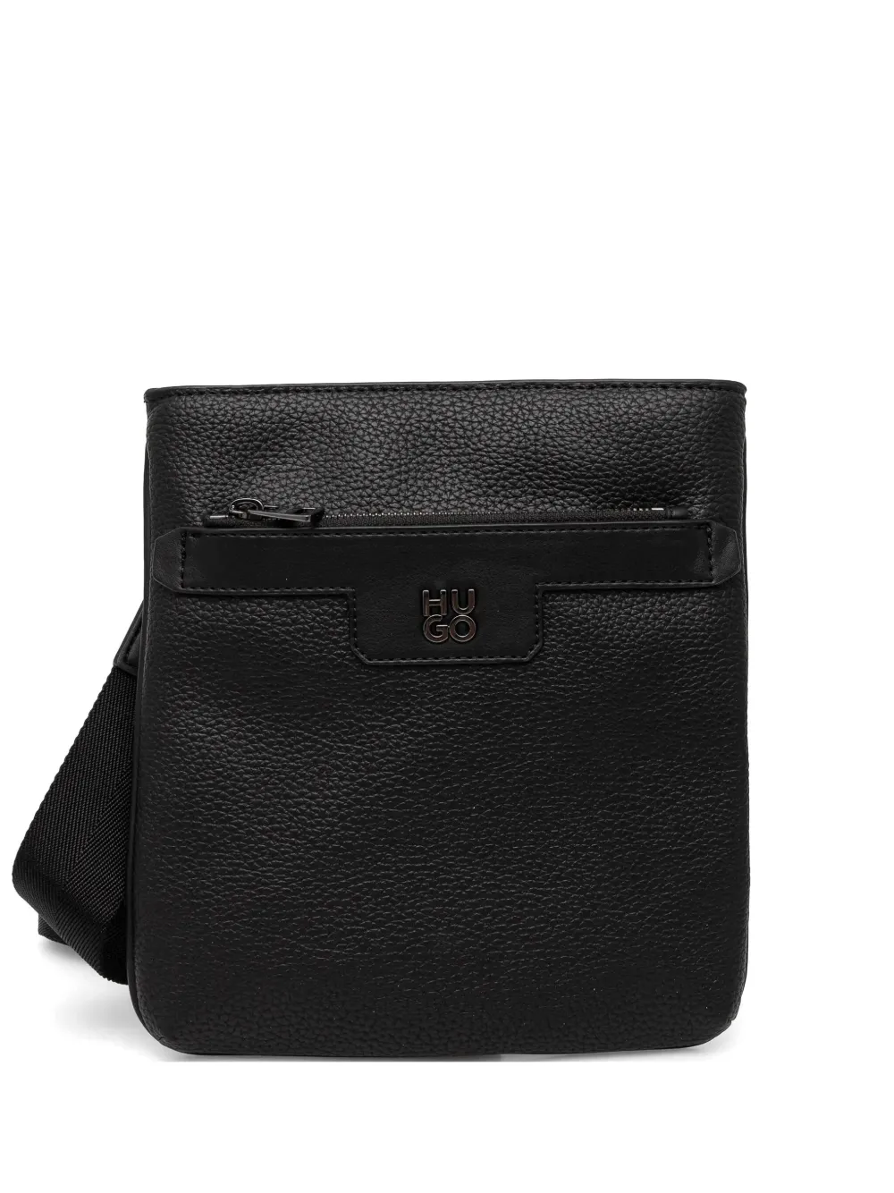 HUGO Borsa messenger con logo - Nero