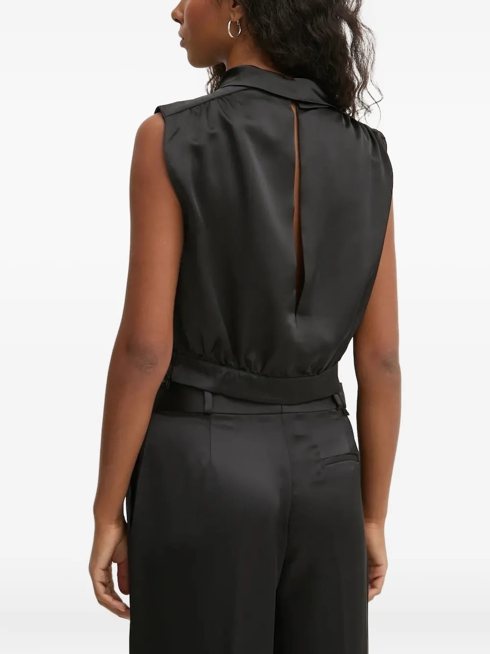 HUGO Mouwloze top Zwart