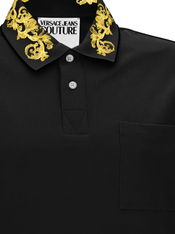 Versace Jeans Couture Barocco Polo Shirt | Black | FARFETCH