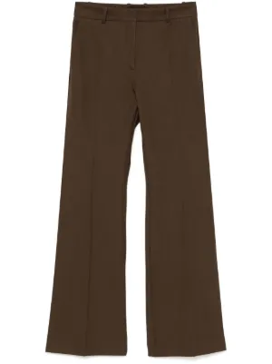 FENDI logo-embroidered Trousers | Brown | FARFETCH RO