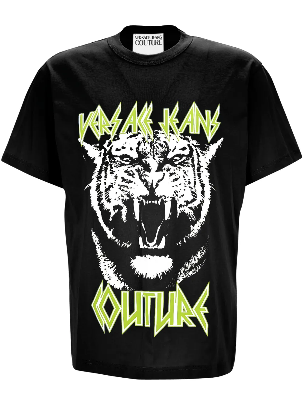 tiger-print cotton T-shirt