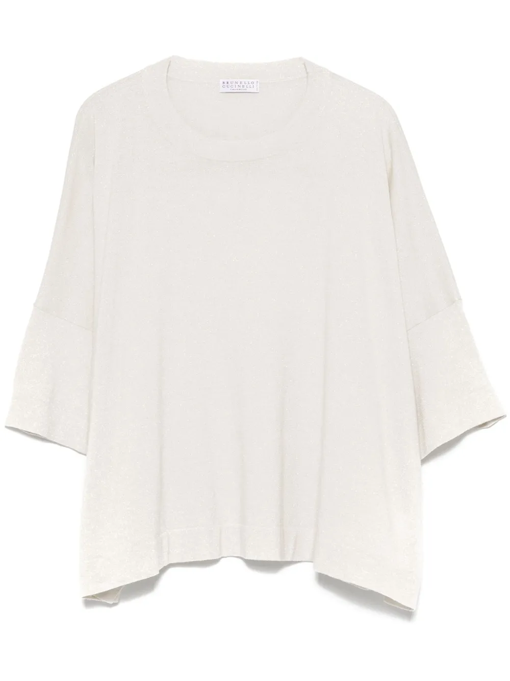 Brunello Cucinelli Fijngebreid T-shirt Beige