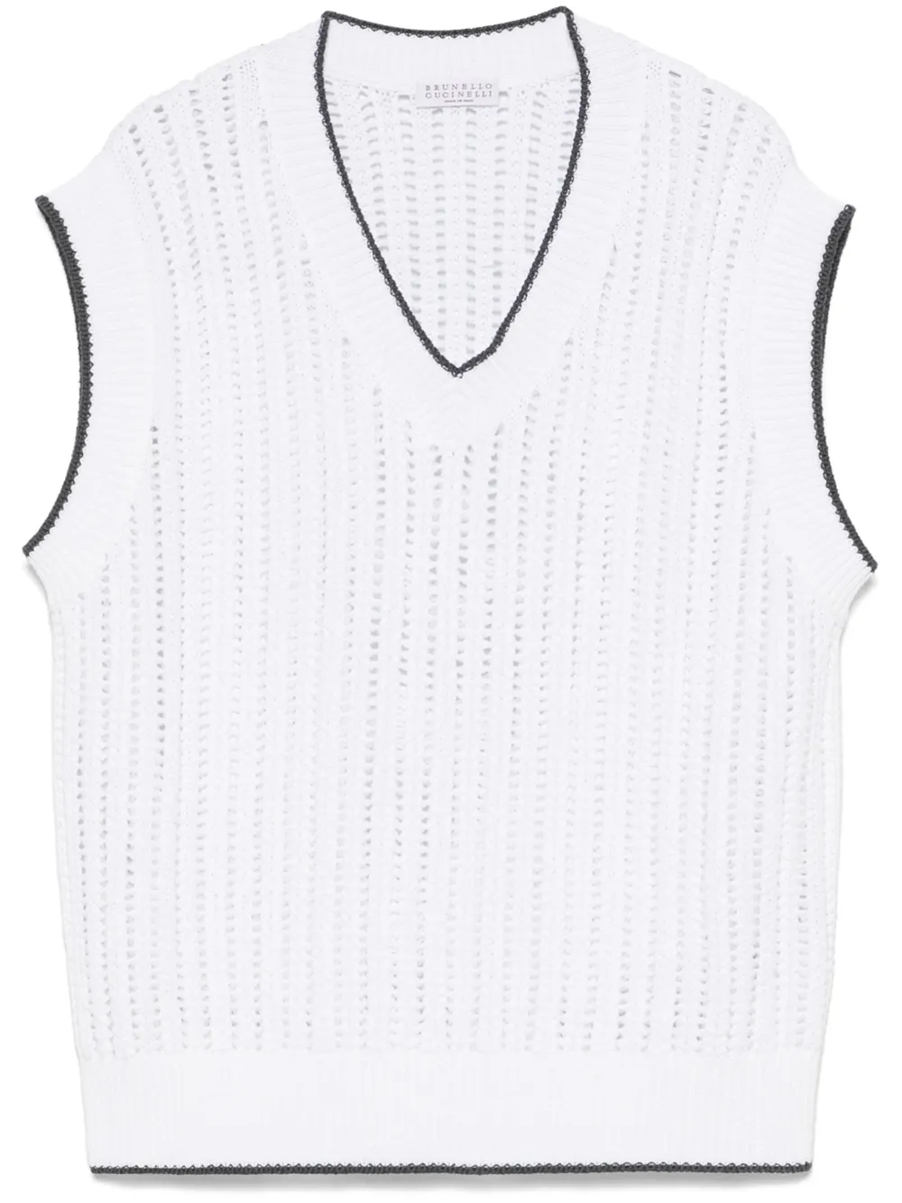 Brunello Cucinelli top de tejido flojo | blanco | Image 1