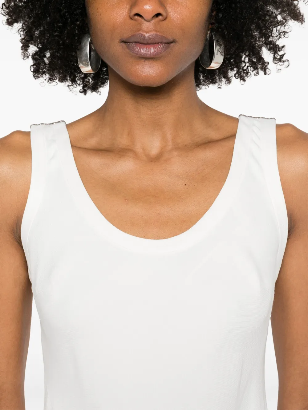 Brunello Cucinelli Linnen maxi-jurk met monili-ketting Beige