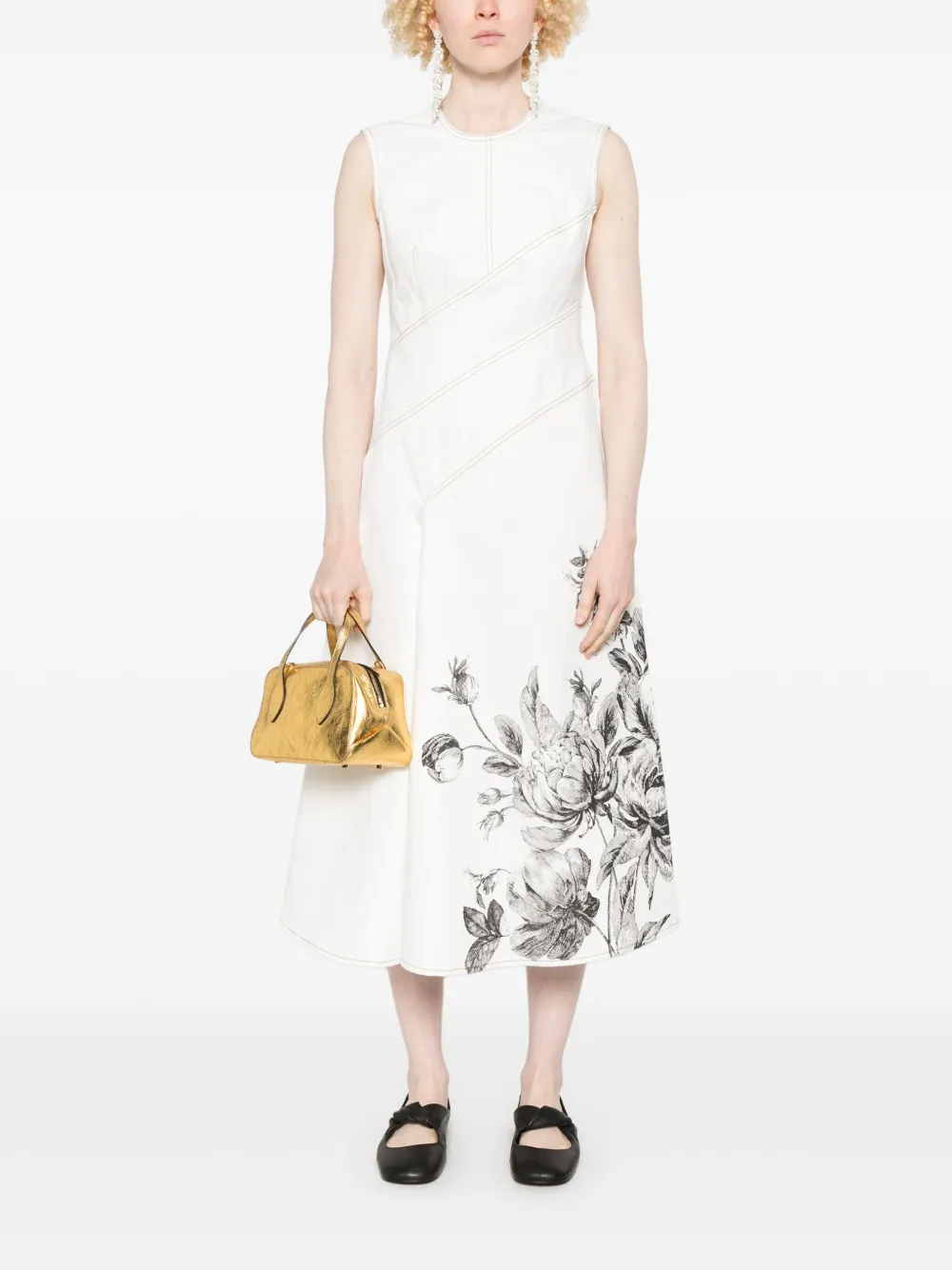 ERDEM Mouwloze midi-jurk - Wit