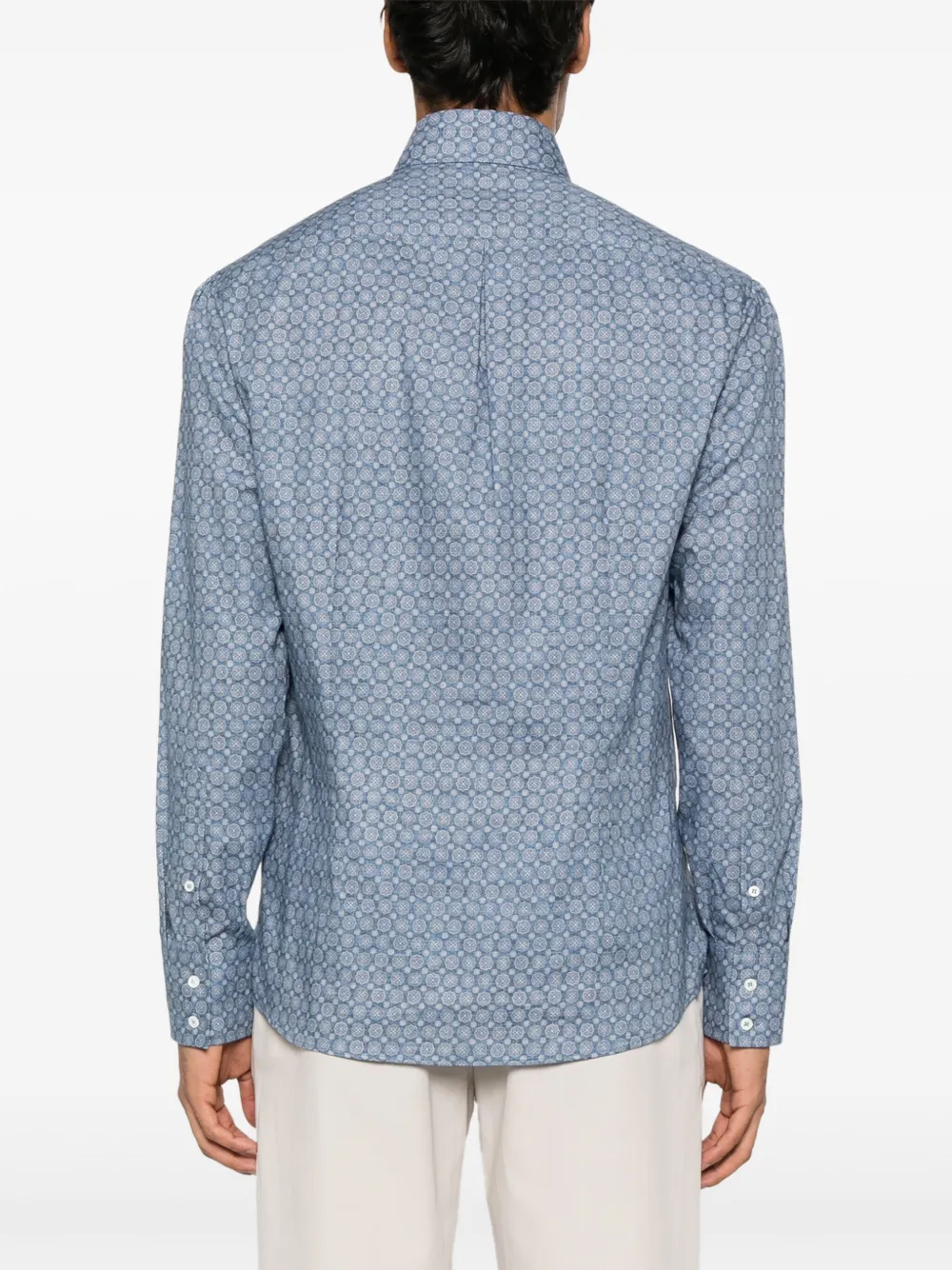 Brunello Cucinelli Overhemd met bloemenprint Blauw