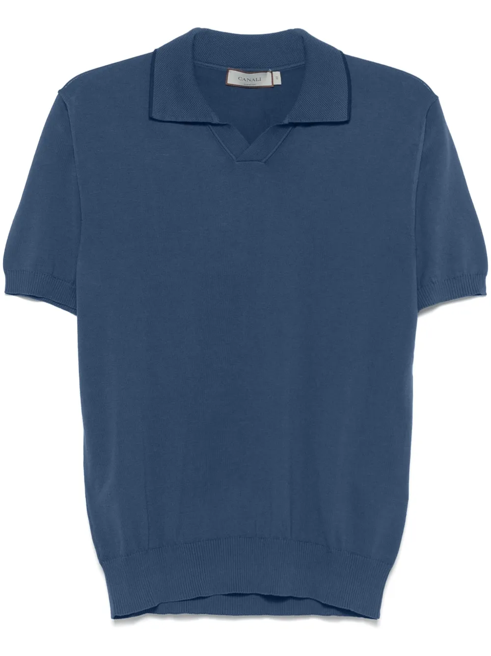Canali Fijngebreid T-shirt Blauw