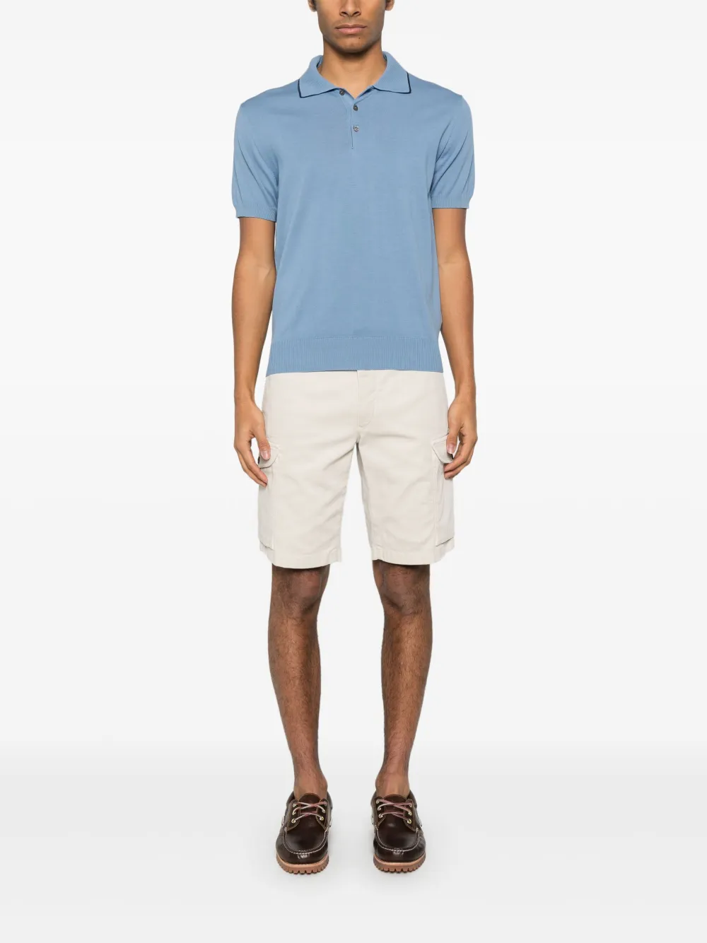 Canali Katoenen poloshirt - Blauw