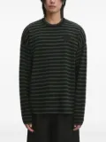Wood Wood striped logo-patch jumper - Green