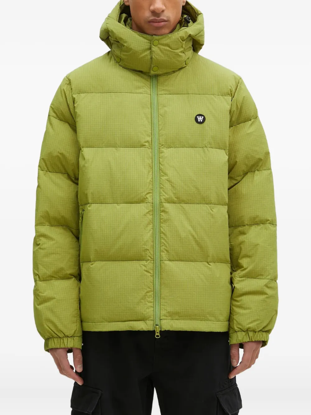 hooded ripstop puffer jacket