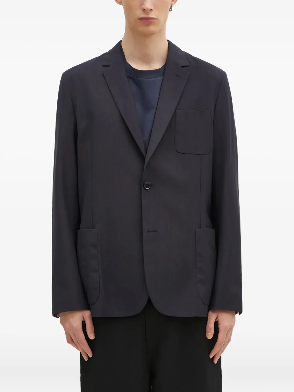 Paul Smith single-button patch-pocket blazer - ブルー Paul Smith single-button patch-pocket blazer - ブルー