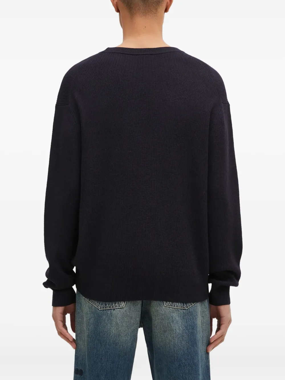 Paul Smith ribbed-knit crew-neck sweater Zwart