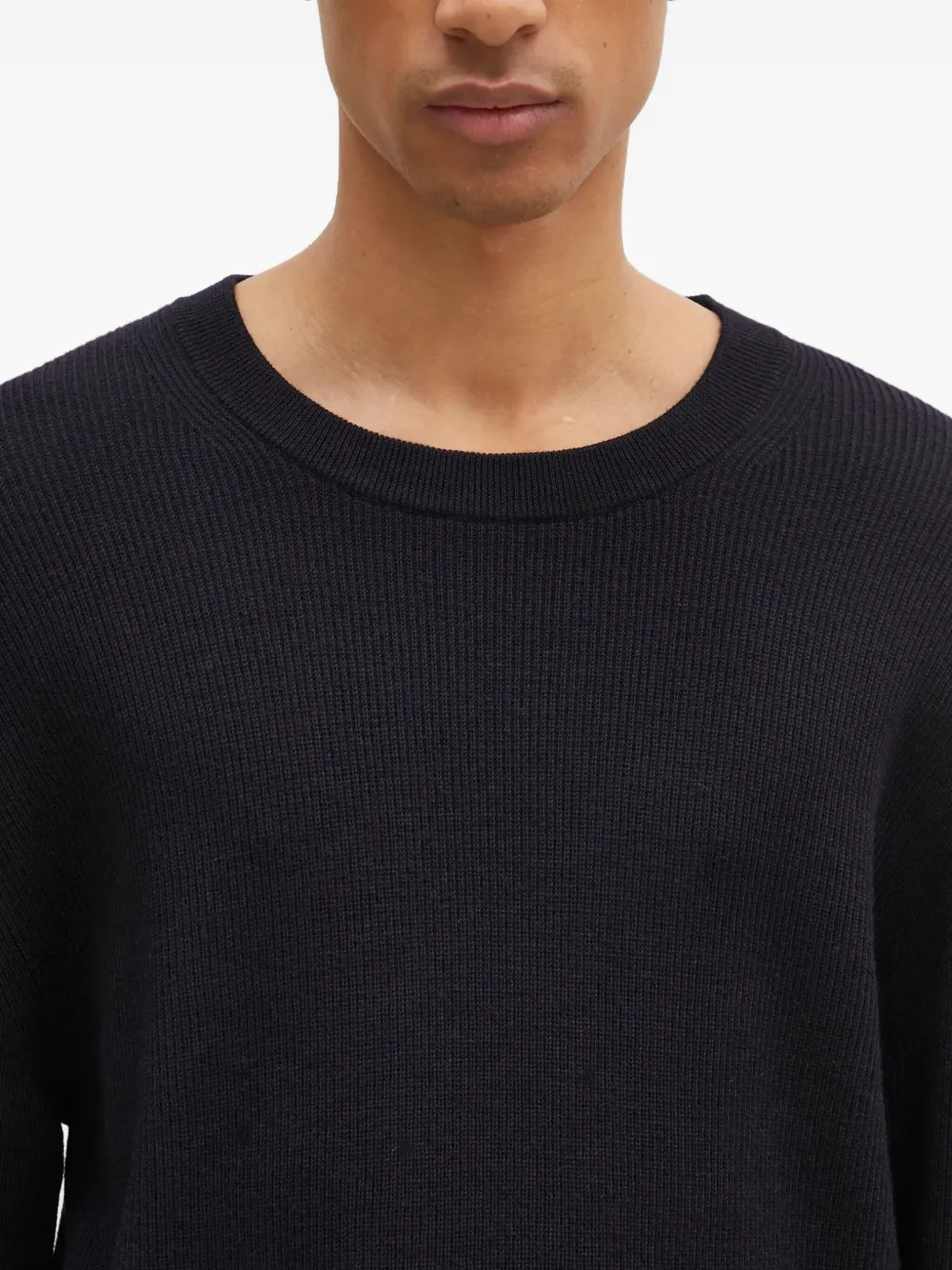 Paul Smith ribbed-knit crew-neck sweater Zwart