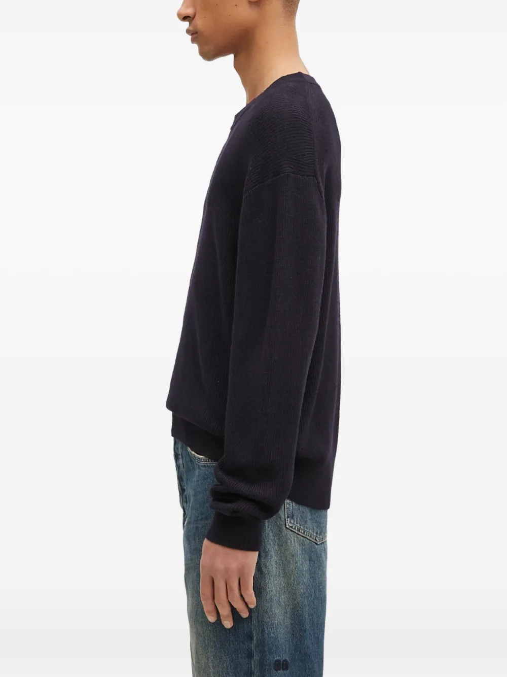Paul Smith ribbed-knit crew-neck sweater Zwart
