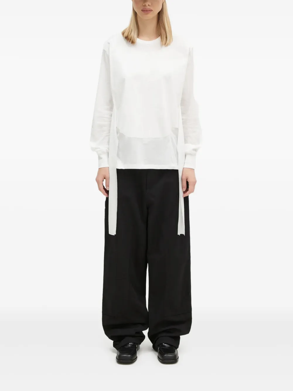 Undercover long-sleeve tie-detail blouse Wit