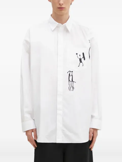 Wood Wood Rofus patch-pocket print shirt