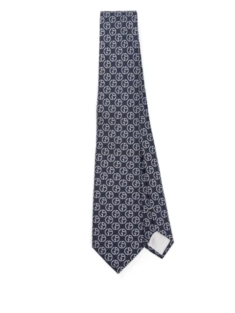 Giorgio Armani monogram-jacquard silk tie 