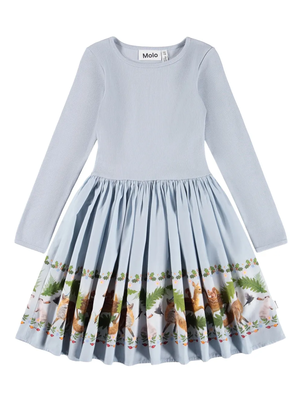 Molo Geplooide jurk met dierenprint Blauw
