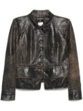 CHANEL Pre-Owned 2003s lizard-skin effect jacket - Brown