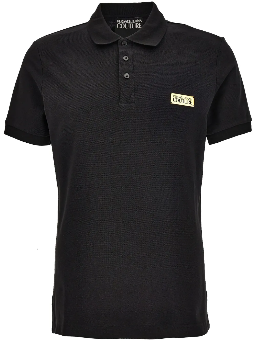 logo-plaque polo shirt