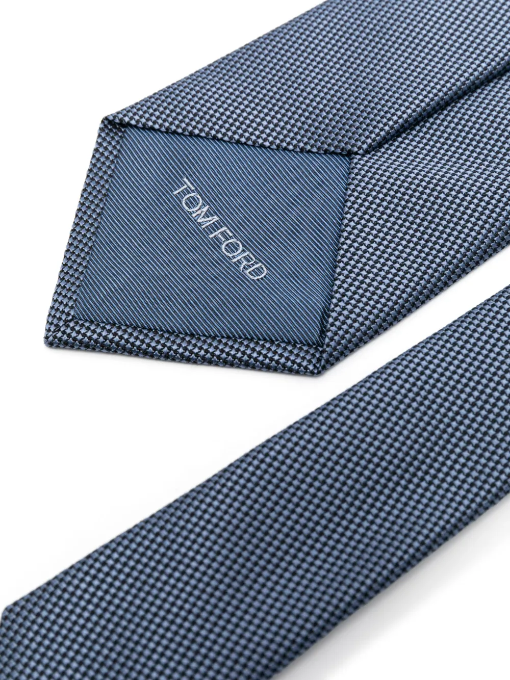 TOM FORD Zijden stropdas met jacquard - Blauw