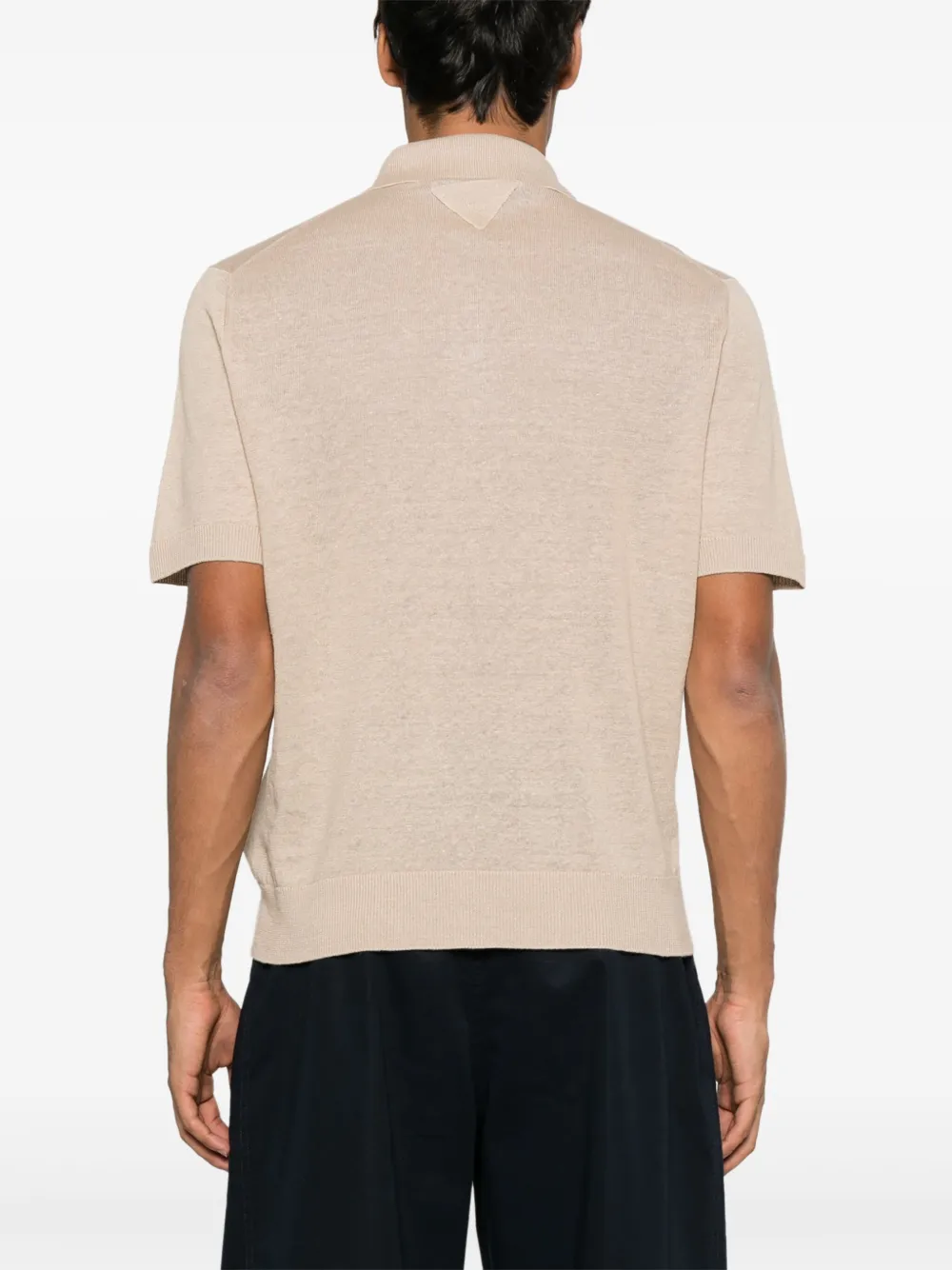 Prada Fijngebreid poloshirt Beige