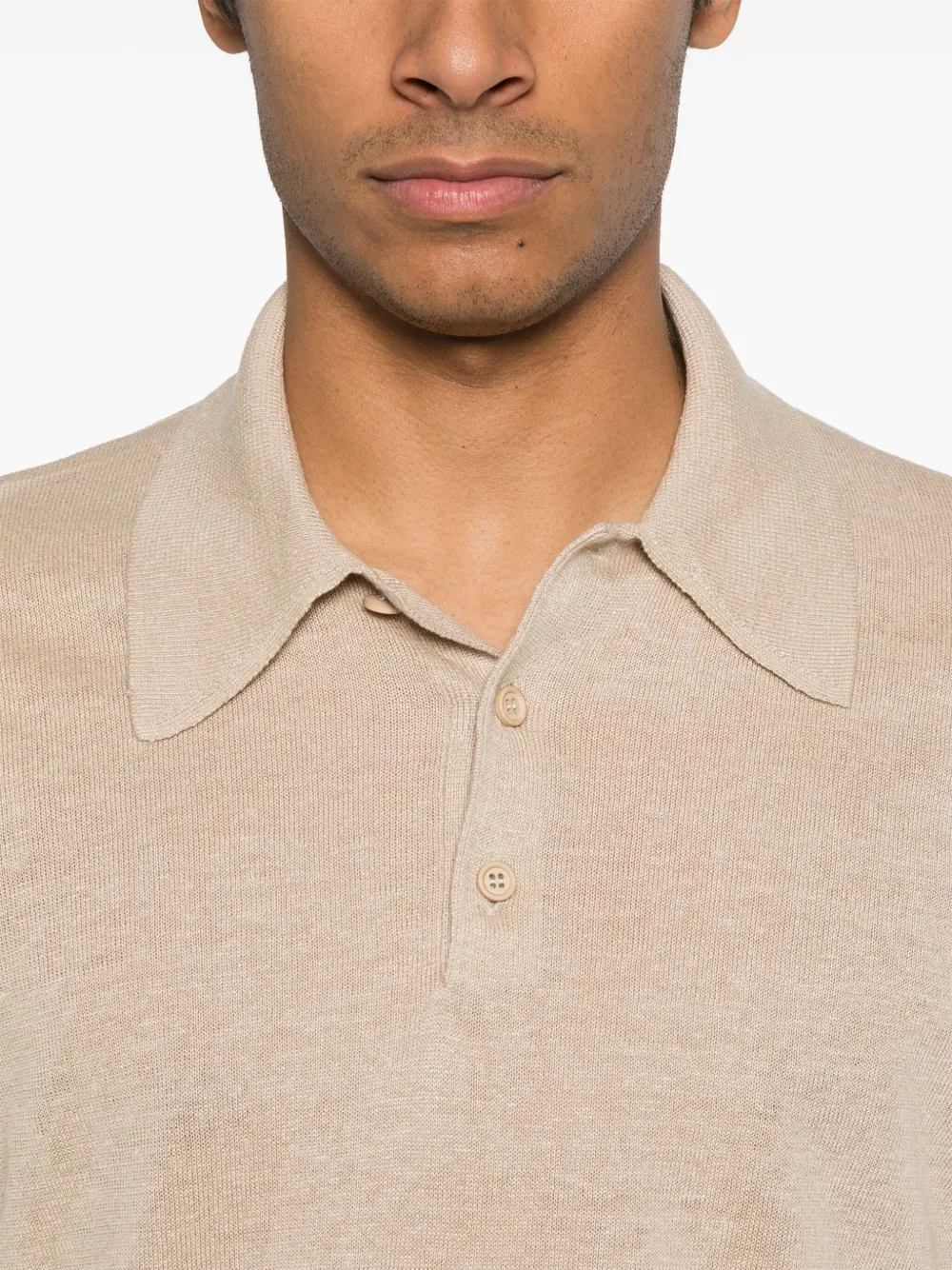 Prada Fijngebreid poloshirt Beige