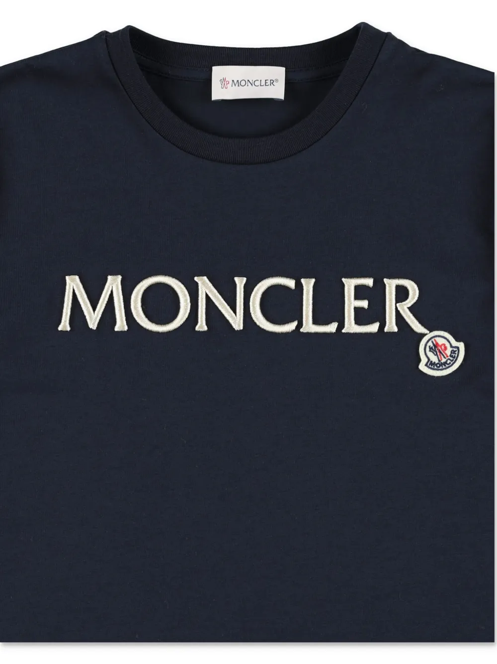 Moncler Enfant T-shirt met geborduurd logo Blauw