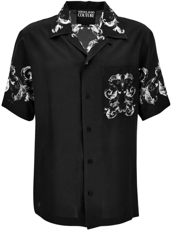 VERSACE JEANS COUTURE デザインシャツXL Versace Jeans Couture プリント シャツ | ブラック | FARFETCH JP