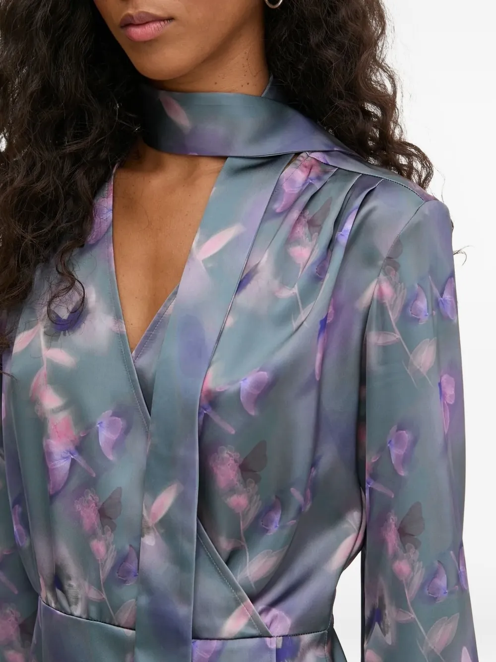 HUGO butterfly-print mini dress Blauw