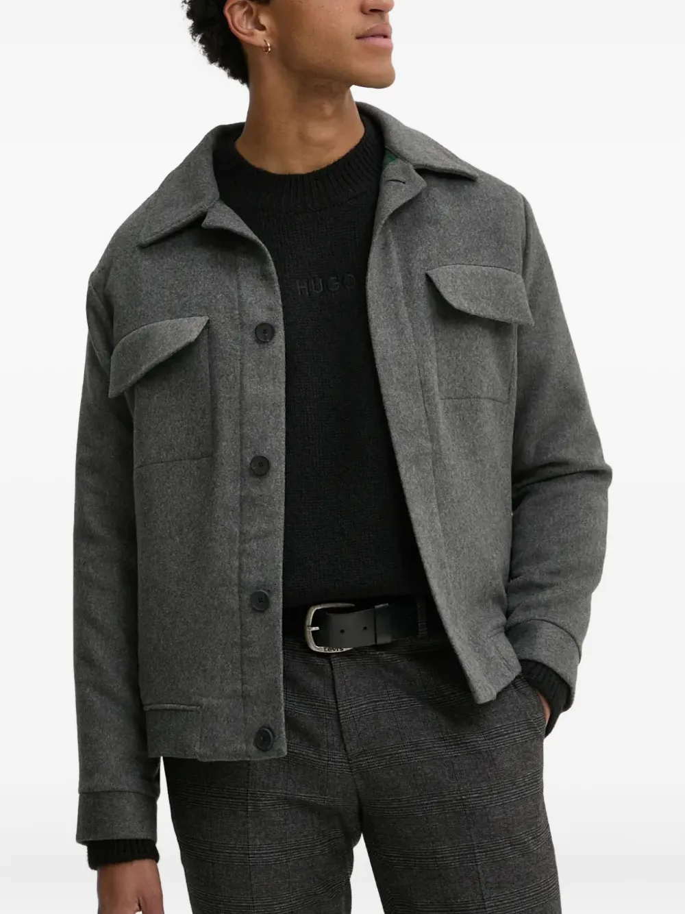 HUGO chest-pockets overshirt | Grey | Image 1