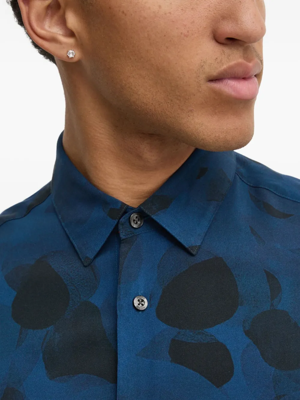 HUGO Overhemd met abstracte print Blauw