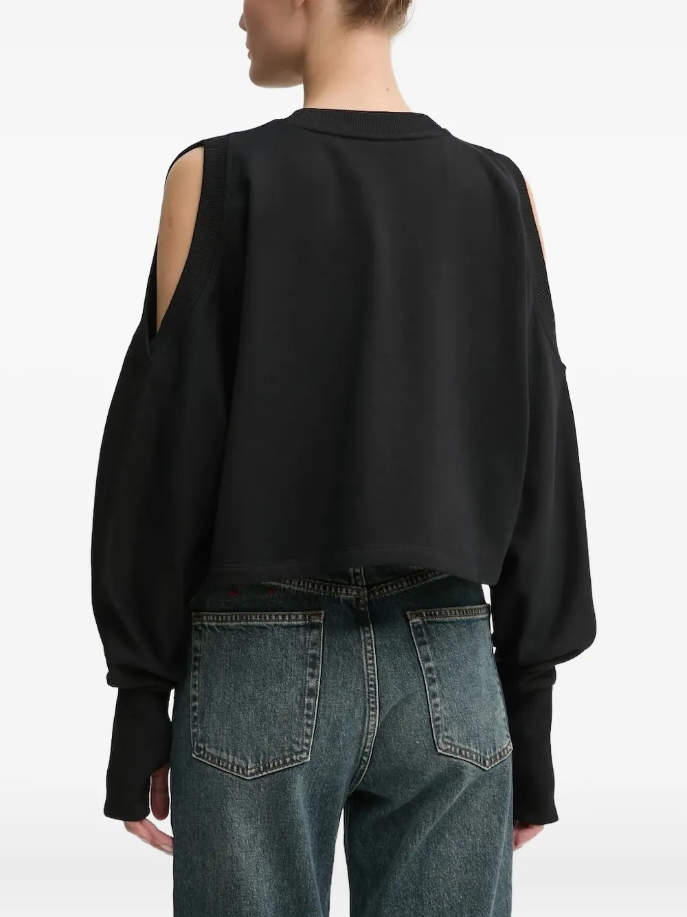 Hugo Boss Cold-shoulder Sweatshirt In Black