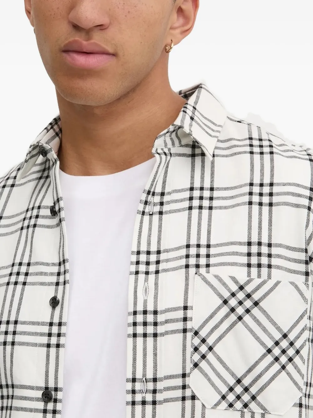 HUGO checked chest-pocket shirt Wit