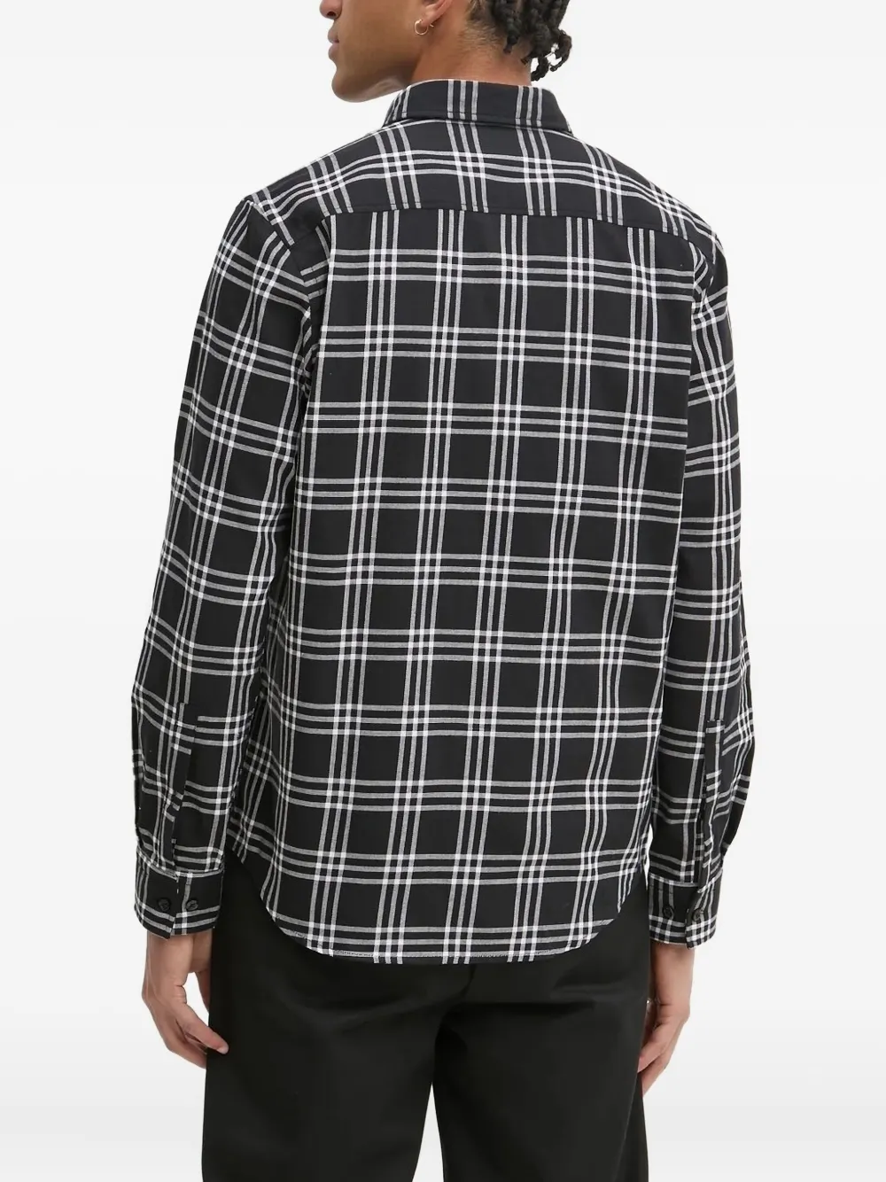 HUGO Geruit shirtjack Zwart