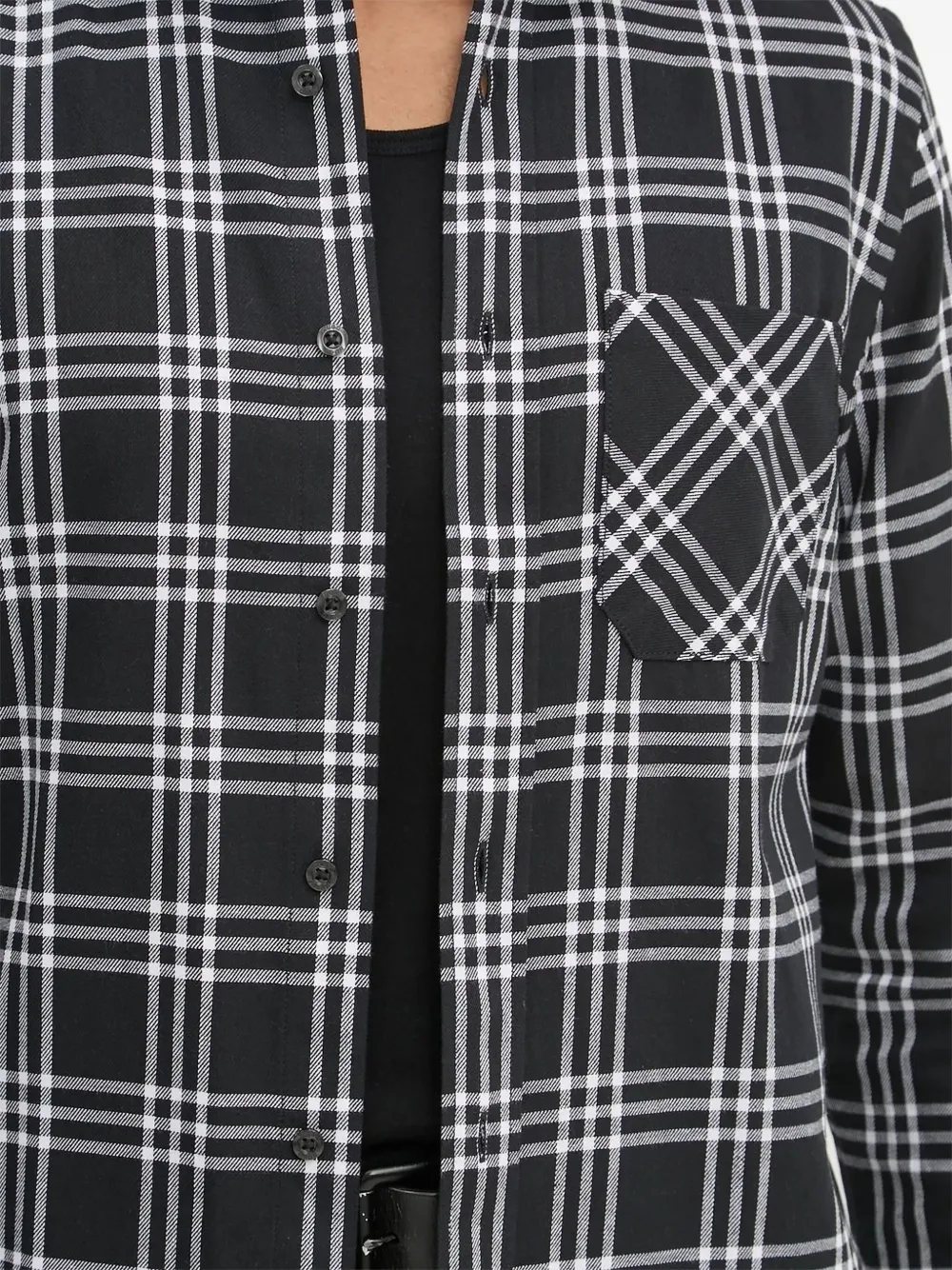 HUGO Geruit shirtjack Zwart