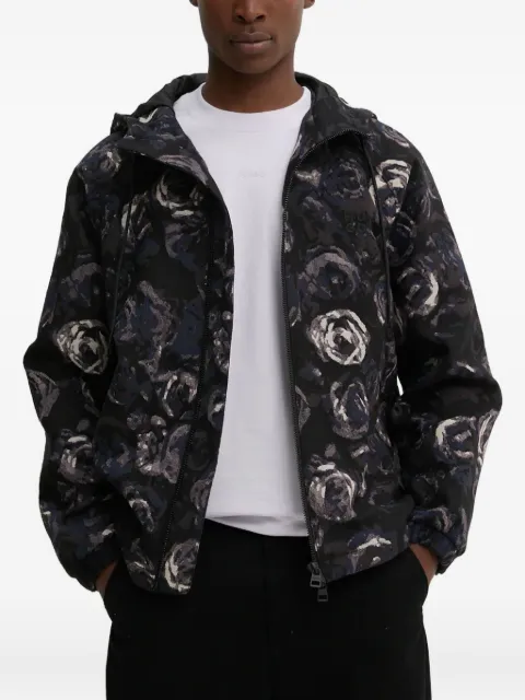 HUGO floral-print hooded jacket